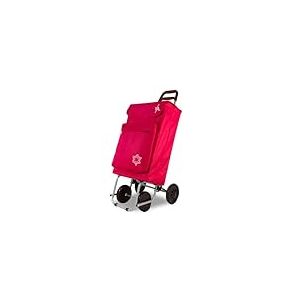 Amig - Chariot de courses 4 roues avec Compartiment Isotherme | Caddie de courses solide | Chariot de supermarché pliable | 22 x 40 x 106 cm | Charge max. 15 kg | Couleur Rouge