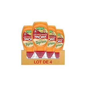 Amora Sauce à l'Algérienne - Piment & Touche d'Oignon Rôti - Lot de 4 bouteilles de 250g