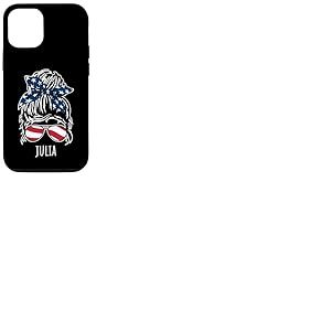 Alice Chignon cheveux désordonnés avec lunettes de soleil ruban USA Coque pour iPhone 12/12 Pro