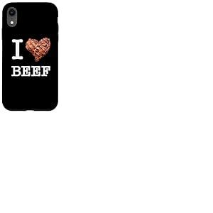 Amateurs de bœuf : "I Love Beef"_texte blanc Coque pour iPhone XR