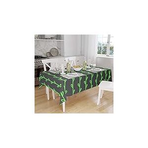 Bonamaison, Anti-moisissure, Séchage Rapide, Résistant aux Taches, Lavable en Machine, 100% Polyester Nappe de Table, Fumée Verte néon, 140 x 160 Cm - Conçu et Fabriqué en Turquie