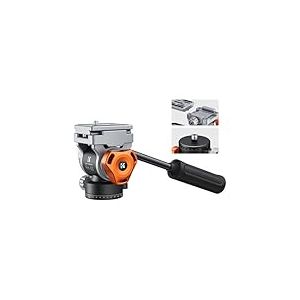 K&F Concept T&ecirc;te Fluide, T&ecirc;te Panoramique &agrave; Friction pour Tr&eacute;pied Vid&eacute;o, Reflex Canon Nikon Sony Olympus Fuji Hasselblad, Poign&eacute;e et Arca Swiss &agrave; D&eacute;gagement Rapide, Charge Max 5KG