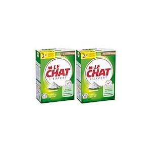 Le Chat - l'Expert – Lessive en Poudre – Efficace Anti-Tâche - Fraîcheur longue durée - Efficace même à Froid – Bicarbonate - 40 Lavages - Emballage Entièrement Recyclable (Lot de 2)