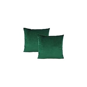 VAKADO Vert Foncé Emeraude Housse de Coussin en Velours Super Doux Carré Taie d’Oreiller Décoration pour Chambre Salon Canapé Lit Chaise Voiture Ensemble de 2 40x40cm