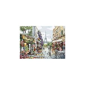 Luca-S Paris in Flowers Kit de Point de Croix, Multicolore, 23,5x25cm