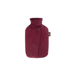 Fashy Bouillotte 2,0 l, bordeaux, housse matelass&eacute;e avec bouton pression et fermeture Velcro
