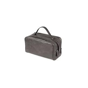 Londo Sac Voyage Cuir Véritable 2 Compartiments Unisexe, Bagage Cabine, Trousse Toilette, 29x16x13cm - Noir, Marron, Vert, Bleu Marine, Gris, Camel