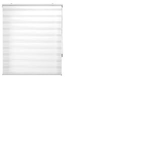 Blindecor Store Enrouleur de Nuit et Jour sur Mesure | Double Couche | Blanc cassé | 125 x 250 cm (l x h) Dimensions du Tissu : 122 x 245 cm