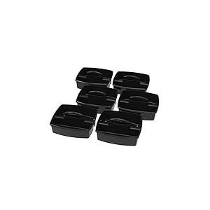 Storex Grand caddy, 33 x 27 x 16 cm, noir, lot de 6 (00973E06C)