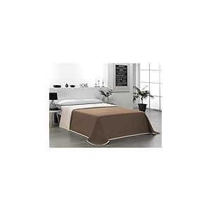 Martina Home Couvre-lit boutis r&eacute;versible Beige Marron 100% Polyester pour lit de 105 cm