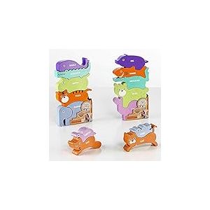 Cefa Toys Eco-Wood Puzzle Animaux empilables Assortis 7 pièces