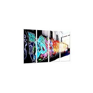 Cuadros Camara Tableau Moderne Photographique, Impression sur Bois, Original Moderne Urbain, Couleurs Graffiti Murales, Peinture, 131 x 62 cm, ref. 27029