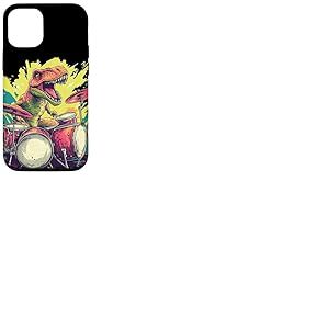 Dinosaure à bascule avec tambour pour une tenue de battement sauvage Coque pour iPhone 12/12 Pro