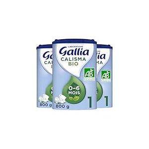 Laboratoire Gallia - Calisma 1 BIO - Lait Bébé 1er âge - Lait en Poudre pour Bébé de 0 à 6 mois - Lait Infantile Bio - Sans Huile de Palme - Lot de 3x800g