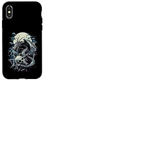 Cr&acirc;ne de Dragon Goth Lune Noir Gothique Femmes Cr&acirc;ne Dragon Coque pour iPhone X/XS