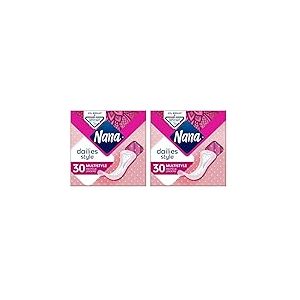 Nana Dailies Style Protège-Lingerie Multistyle - Protège-Slip Fin et Ultra-Absorbant pour Tous Types de Lingerie - 30 en Pochette Individuelle (Lot de 2)