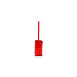 Gedy Auckland Brosse WC Rouge, Dimensions et Poids : 37,5 x 9,8 x 9,8 cm et 0,855 kg, fabriquée en résine Transparente de Haute qualité, Brosse de Toilette Design de R&D, Fait à la Main, 2 Ans de