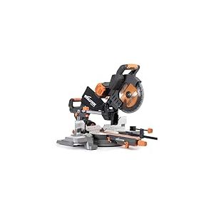 Evolution Power Tools R255SMS-DB-Li Scie à onglets coulissante sans balais à double biseau sans fil Li-Ion EXT lame multi-matériaux, coupe le bois le métal le plastique 255 mm - Batteries non incluses