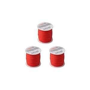 Meister Cordon de maçon Rouge 6305450-3-100 m de Long - Diamètre 1,7 mm - Polypropylène tressé - Résistant aux nœuds - Indéchirable et Durable - sur Bobine/Ligne de Guidage/Ligne de Construction /