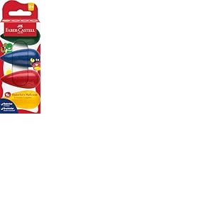 Faber-Castell 120408 - Crayons de cire dès 2 ans, craie de couleur poire, 4 craies de couleur