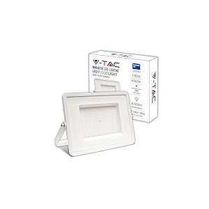 V-TAC Projecteur LED Extérieur 100W - [Haute Performance] Blanc - IP65 – 8700 Lumen – Lampe Étanche pour Maison, Jardin, Garage, Fabrique - Lumière Blanc Neutre 4000K