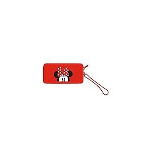Pochette Technique Universelle Disney - Pochette zipp&eacute;e en Silicone &eacute;tanche avec poign&eacute;e Suspendue - Motif Minnie Mouse sur Fond Rouge