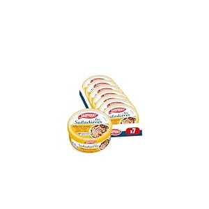 SAUPIQUET - Saladières Mexicana - Salade Préparée Prête à Consommer - Conservation Température Ambiante - Idéale Pique-Nique - Poisson Issu Pêche Traçabilité Garantie - 7 Conserves (220 g)