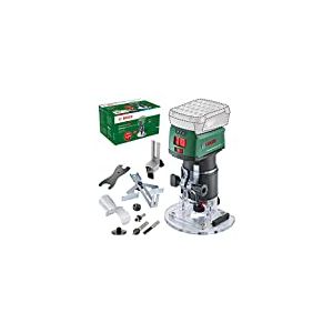 Bosch Home and Garden Affleureuse sans fil - AdvancedTrimRouter 18V-8 (sans batterie, système 18V, moteur charbon, accessoires supplémentaires, dans un carton) – Édition Amazon, Vert