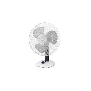 Orbegozo TF 0123 - Ventilateur de table, oscillant, 2 vitesses, diamètre de l'hélice 23 cm, poignée, 25 W, veilleuse LED, blanc