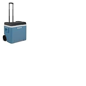 Igloo IP42 Roller Glacière Passive 42 L, glacière Bleue avec roulettes et poignée télescopique, glacière pour Loisirs, Travail et Camping