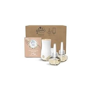 Glade Electric Scented Oil Diffuseur Réglable - Infusé Aux Huiles Essentielles - Jusqu'à 120 Jours De Parfum - Romantic Vanilla Blossom - 1 Diffuseur + 3 Recharges