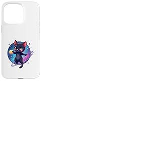 Dessin animé Chat dans l'espace Illustration Design Coque pour iPhone 15 Pro Max