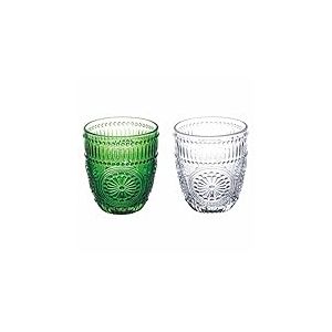 Galileo Lot de 2 verres à eau 330 ml en verre, motif gaufré géométrique, Séville Sibylle