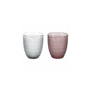 GALILEO Lot de 2 verres à eau 340 ml en pâte de verre, transparente/prune, Roma Sibil