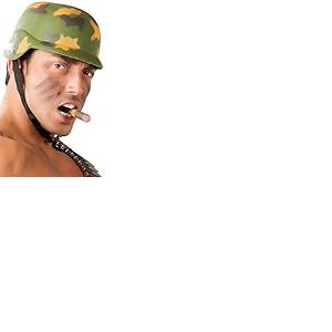 Guirca 13982 Casque camouflage de déguisement, couleur vert militaire, unique
