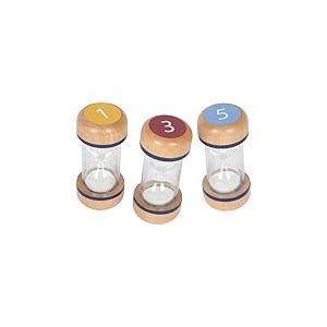 Small Foot Set de sabliers &laquo; Educate &raquo; en Bois de h&ecirc;tre, 3 pi&egrave;ces, 1, 3 et 5 Minutes, d&egrave;s 3 Ans, 12781