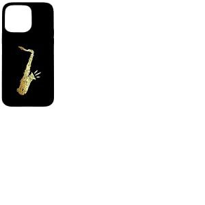 Saxophone T&eacute;nor (Jaune Vintage) Sax Coque pour iPhone 15 Pro Max