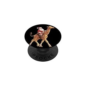 Costume de P&egrave;re No&euml;l Cool pour Les Amateurs de Girafe de No&euml;l PopSockets PopGrip Adh&eacute;sif