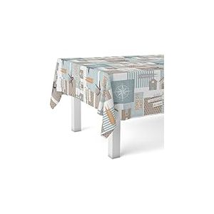ECOMMERC3 | Nappe en Toile cir&eacute;e rectangulaire Taille 100 x 140 cm - Style, durabilit&eacute; et Nettoyage Facile pour Votre Table - Nappe en Toile cir&eacute;e Anti-Taches et imperm&eacute;able - Starfish Turquoise