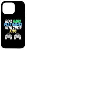 Real Dads Play Games with Kids F&ecirc;te des P&egrave;res Gamer Console Coque pour iPhone 16 Pro