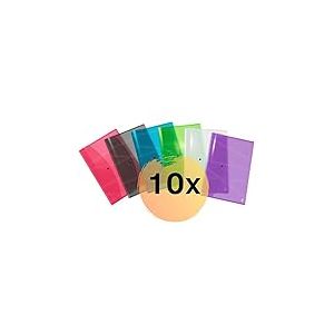 Oxford Hawai Lot de 10 porte-documents en plastique transparent Format A3 6 couleurs