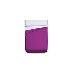 Sancarlos - Housse de Couette Unie 100% Coton, Couleur Violet, lit 135 cm