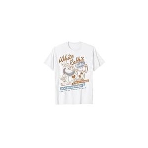 Dessin au trait vintage Disney Alice au pays des merveilles avec lapin blanc T-Shirt