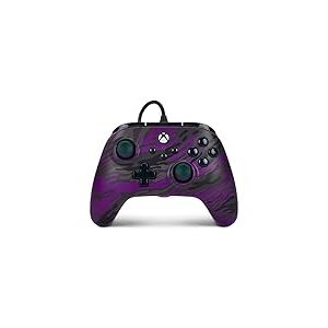 PowerA Advantage Manette Filaire pour Xbox Series X|S, Manette de Jeu, Manette de Jeu vidéo Filaire, Manette Gaming, USB-C, Fonctionne avec Xbox One, sous Licence Officielle - Camouflage Violet