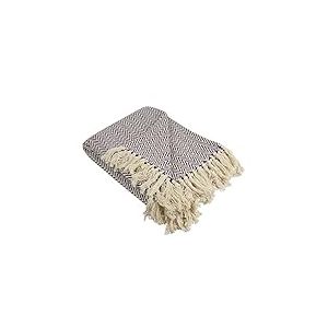 DII Couvre-lit à Chevrons pour intérieur/extérieur 100% Coton Camping Barbecue plages Couverture Quotidienne – 127 x 152,4 cm, Bleu Nautique, Aubergine, Mini Chevron