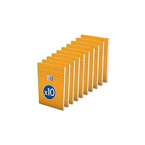 OXFORD Lot de 10 Bloc-Notes Orange 11x17cm Petits Carreaux 5mm 80 Feuilles Agrafées Couverture Carte Enduite Orange
