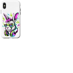 Style Époque Punk Lapin Lunettes de Soleil Lapins Coque pour iPhone X/XS