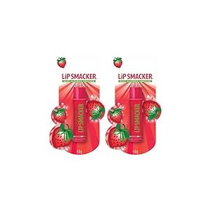 Lip Smacker Fraises Blister Unique, Baume à Lèvres pour Enfants Sans Danger et Sans Couleur pour une Finition Naturelle, Saveur Fraise (Lot de 2)