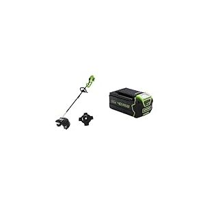 Greenworks GD40BC Débroussailleuse à Batterie avec Moteur sans Balai, Harnais, Hauteur Réglable & Batterie 40V - Puissante Batterie Lithium-ION 4Ah pour Outils de Jardin et Électriques