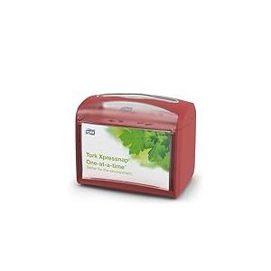 Tork 6236100-CON Xpressnap Distributeur de serviettes de table, papier, rouge